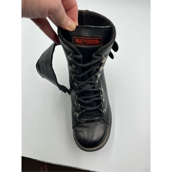 Harley Davidson Double Buckle Leather Lace Up Combat Riding Boot Womens Size 6 - Picture 13 of 14